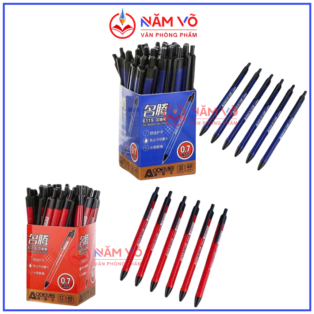 Bút Bi Bấm LEX A2 W3002 / TR3 / Aodemei 6119 (40 Cây/ Hộp; 72 Hộp/ Thùng)