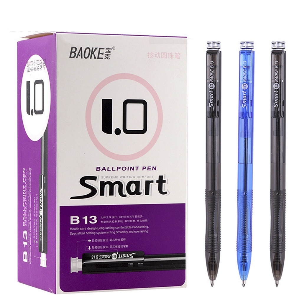 Bút Bi Xanh Baoke/ Aihao Smart B13 (48 Cây/ Hộp; 60 Hộp/ Thùng)