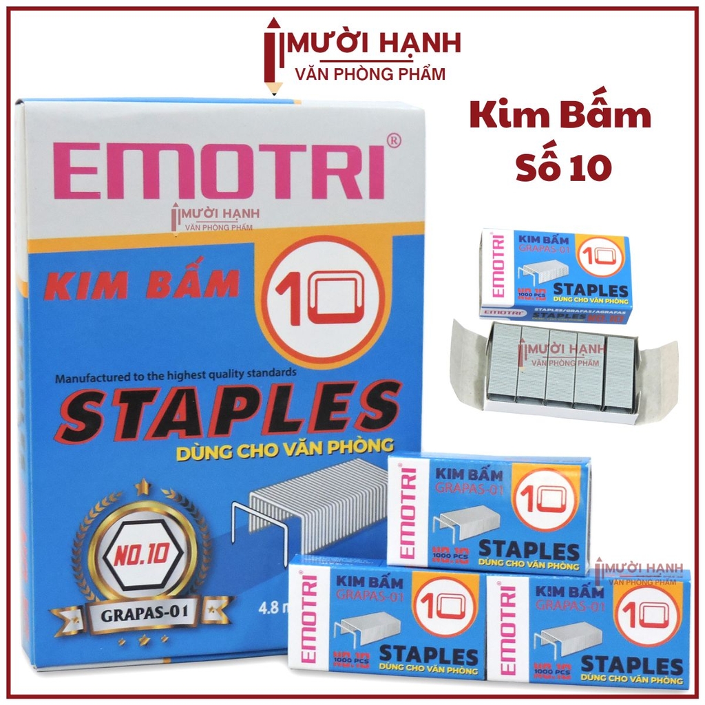 G-Star Kim Bấm Số 10 GRAPAS-01 EMOTRI (20 Hộp/ Lốc; 40 Lốc/ Thùng)