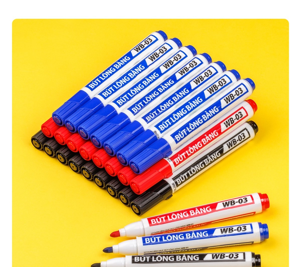 TL - Bút Lông Bảng Loại Lớn WB03 (Xanh, Đỏ, Đen) (10 Cây/Hộp)