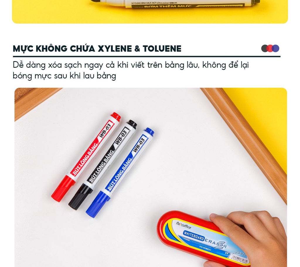 TL - Bút Lông Bảng Loại Lớn WB03 (Xanh, Đỏ, Đen) (10 Cây/Hộp)