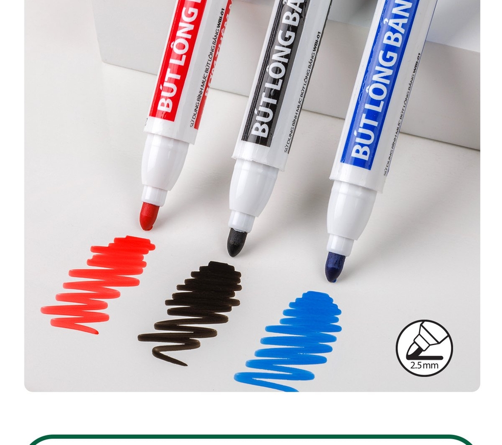 TL - Bút Lông Bảng Loại Lớn WB03 (Xanh, Đỏ, Đen) (10 Cây/Hộp)