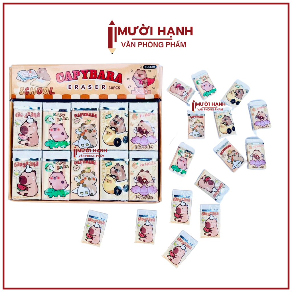 . Gôm Eraser CAPYBARA 6139 (30 Cục/Lốc; 20 Lốc/Thùng)