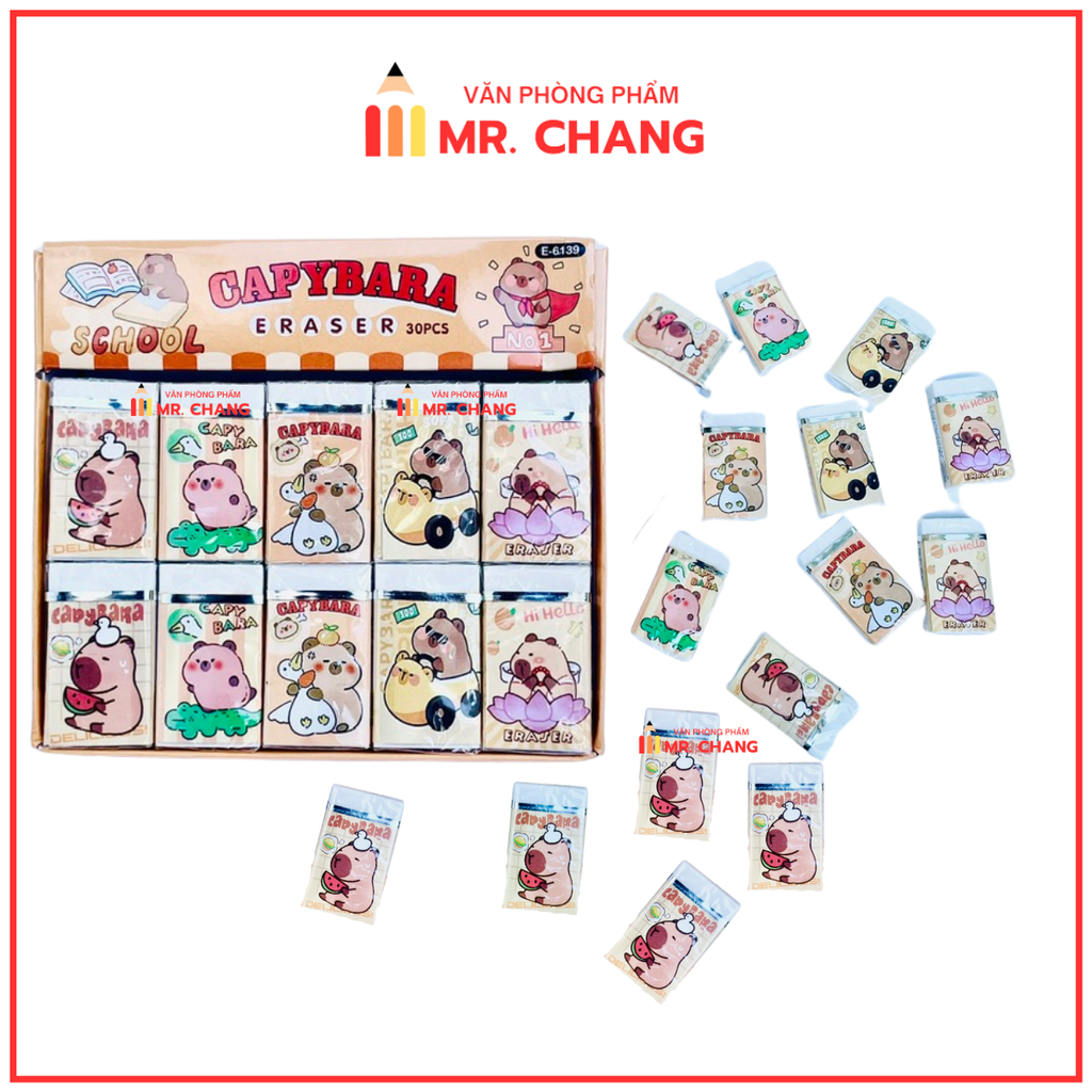 . Gôm Eraser CAPYBARA 6139 (30 Cục/Lốc; 20 Lốc/Thùng)