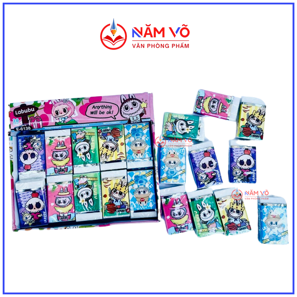 . Gôm Eraser LABUBU 6138 (30 Cục/Lốc) (20 Lốc/Thùng)