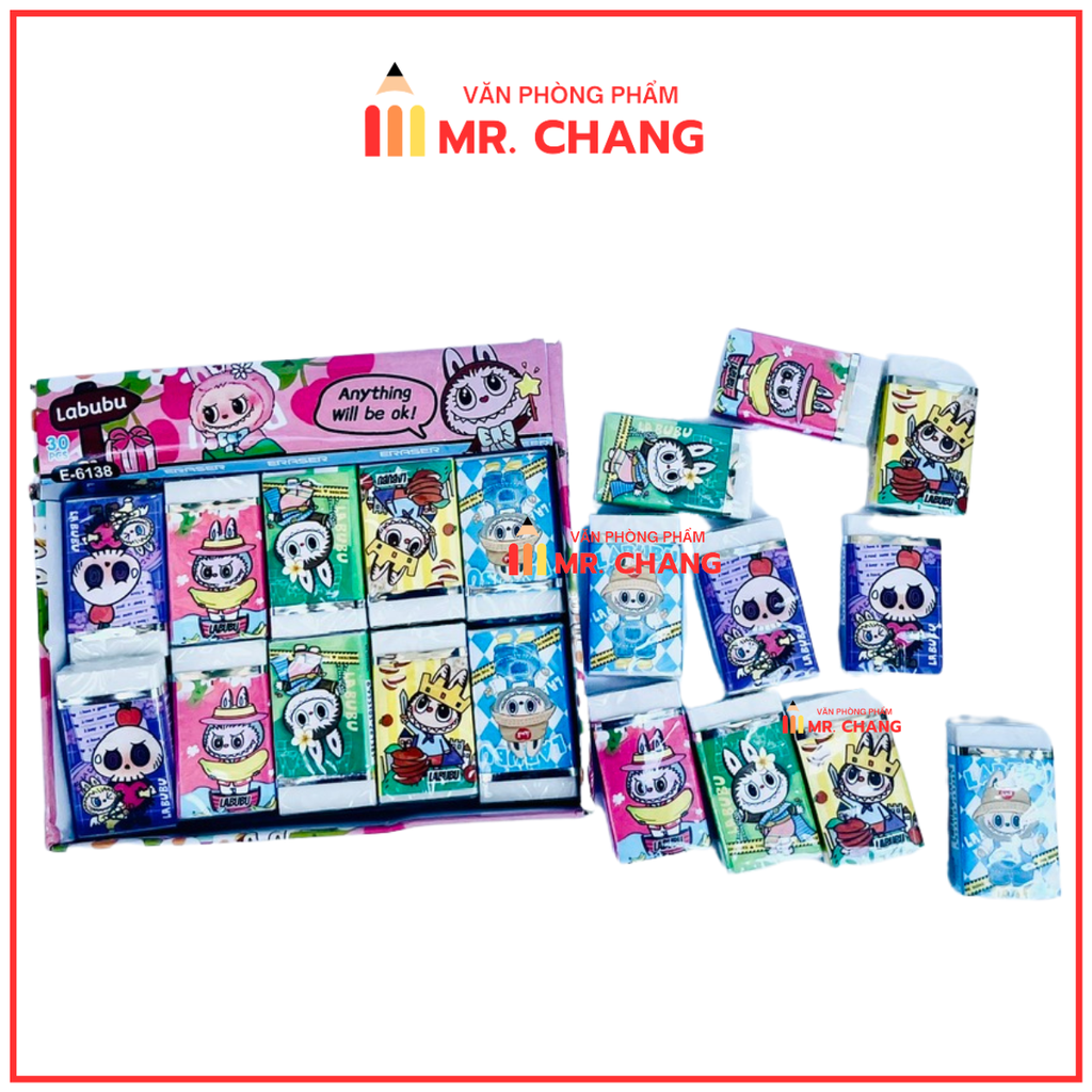 . Gôm Eraser LABUBU 6138 (30 Cục/Lốc) (20 Lốc/Thùng)