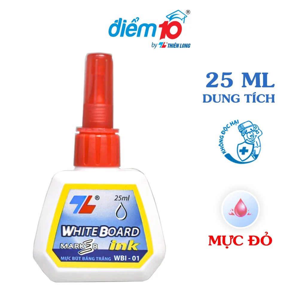 TL - Mực Bút Lông Bảng WBI-01 (Xanh, Đỏ, Đen) (6 chai/Lốc)