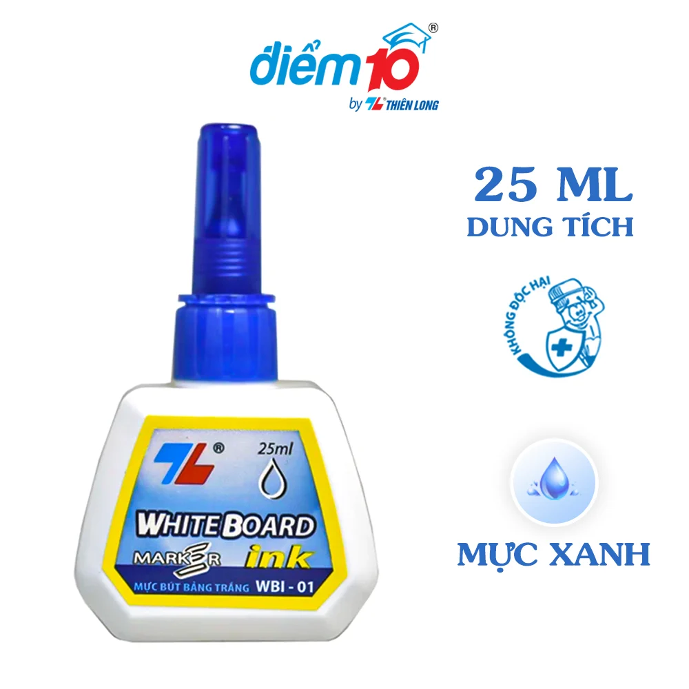 TL - Mực Bút Lông Bảng WBI-01 (Xanh, Đỏ, Đen) (6 chai/Lốc)