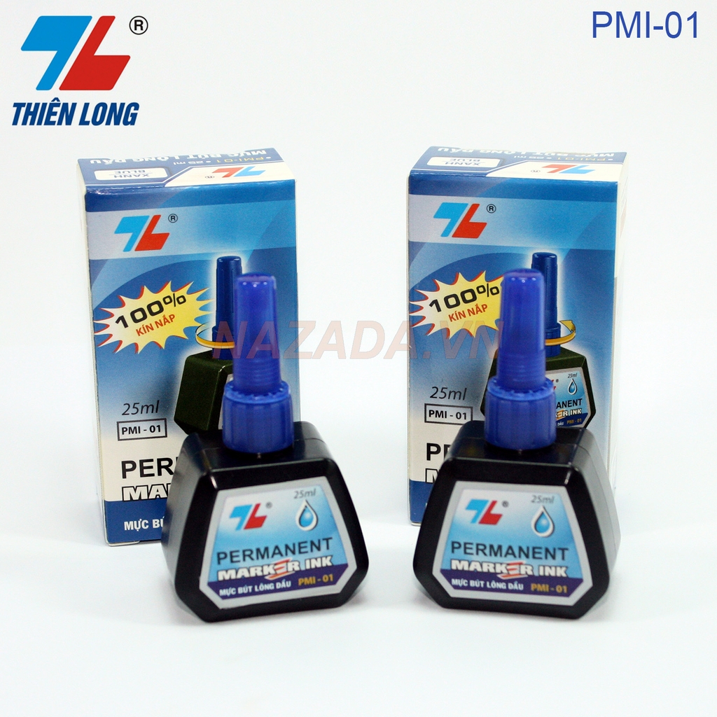 TL - Mực Bút Lông Dầu PMI-01 (Xanh, Đỏ, Đen) (6 chai/Lốc)
