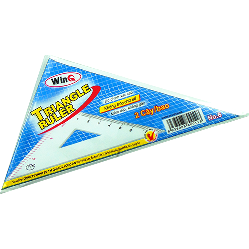 Win Q Thước Dẻo Êke Lớn Số 6 NO6 (2 Cây/Bịch; 50 Bịch/Hộp)