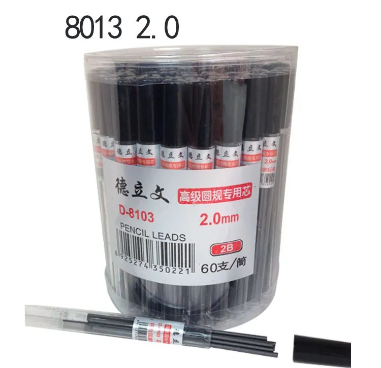 . Ruột Bút Chì Bấm 2B Loại To 2.0mm D8103 (60 Ống/Lon; 40 Lon/Thùng)