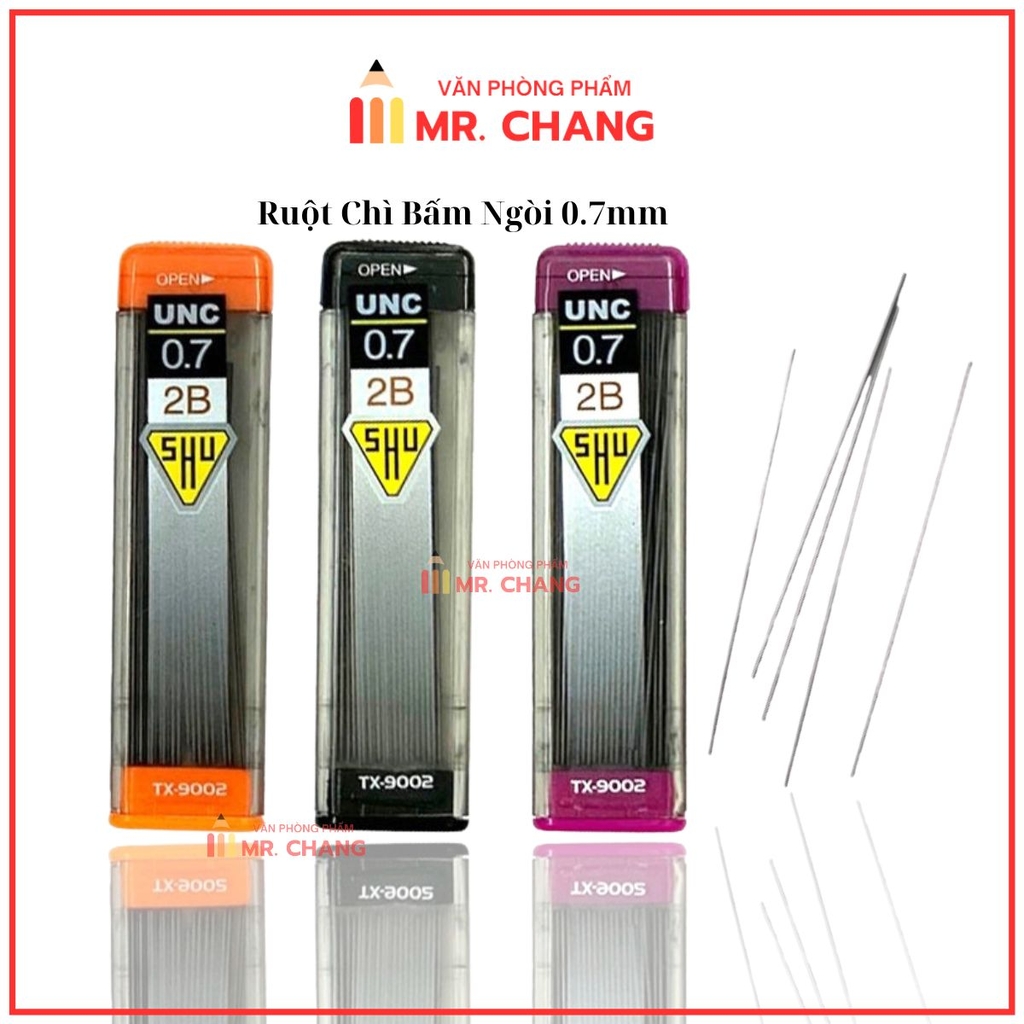 Ruột Chì Bấm 2B 0.7MM 9002 (60 Tuýp/Hộp; 24 Hộp/Thùng)