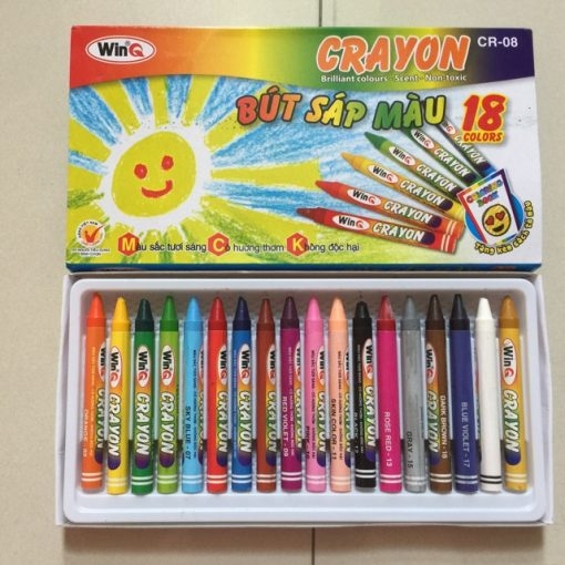Win Q Bút Sáp 18 Màu CR08 (10 Hộp/Lốc; 120 Hộp/ Thùng)