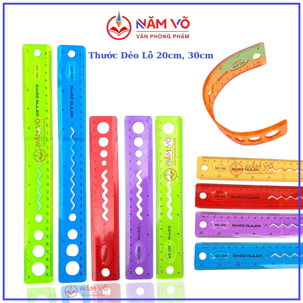 . Thước Dẻo LỖ Aihao 200 (24 Cây/Hộp; 60 Hộp/Thùng) - 20 CM