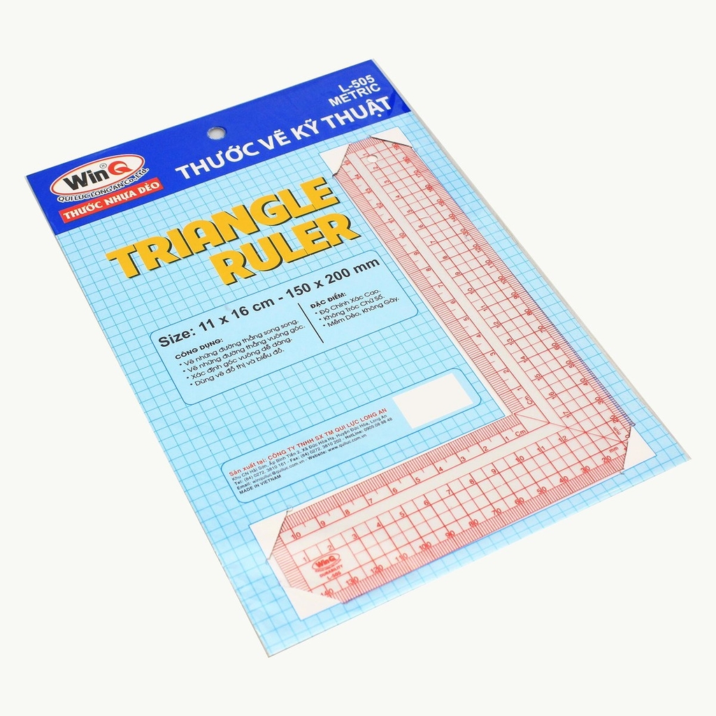 WinQ Thước Dẻo Vuông Góc Metric L505 (10 Cây/ Hộp; 5 Hộp/ Lốc)