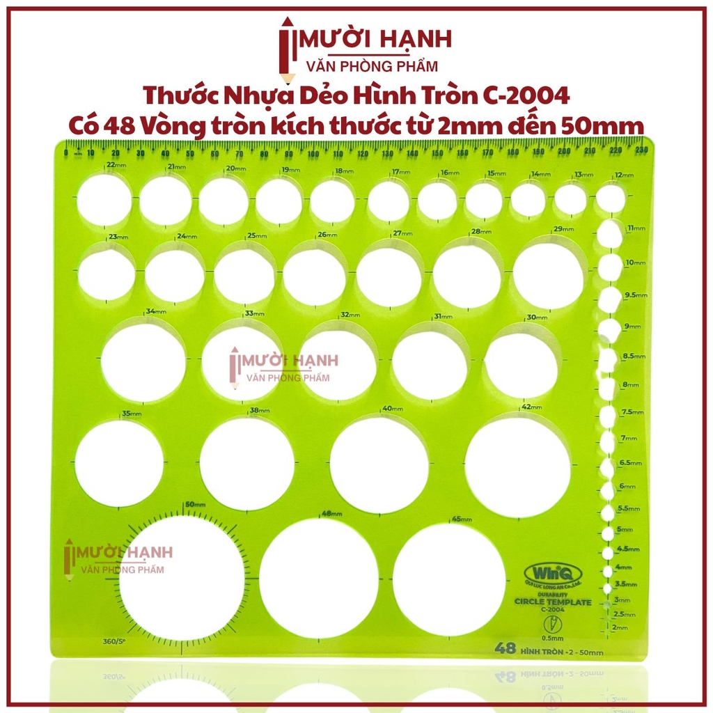Win Q Thước Vẽ Hình Tròn C2004 (10 Cây/ Hộp; 5 Hộp/ Lốc)