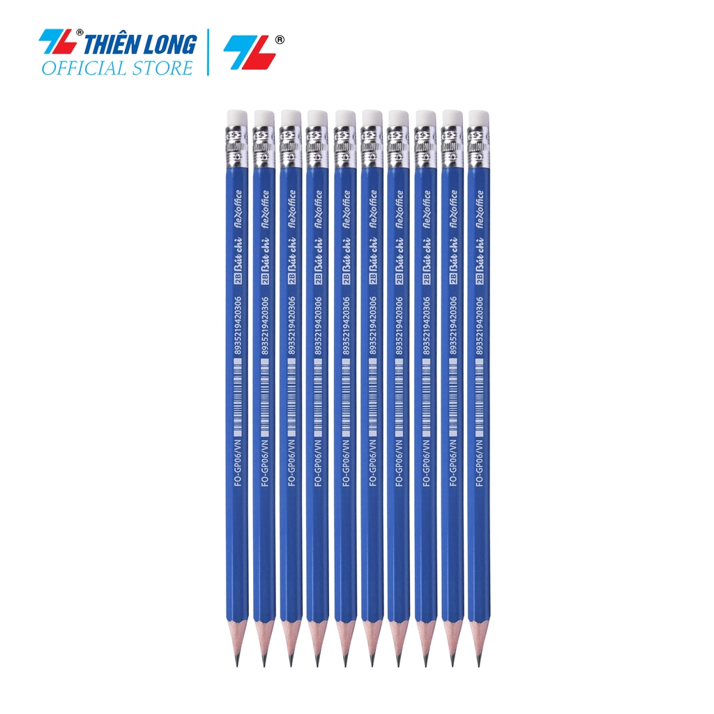 TL - Bút Chì Gỗ 2B Có Gôm FO-GP06 (12 Cây/Hộp)