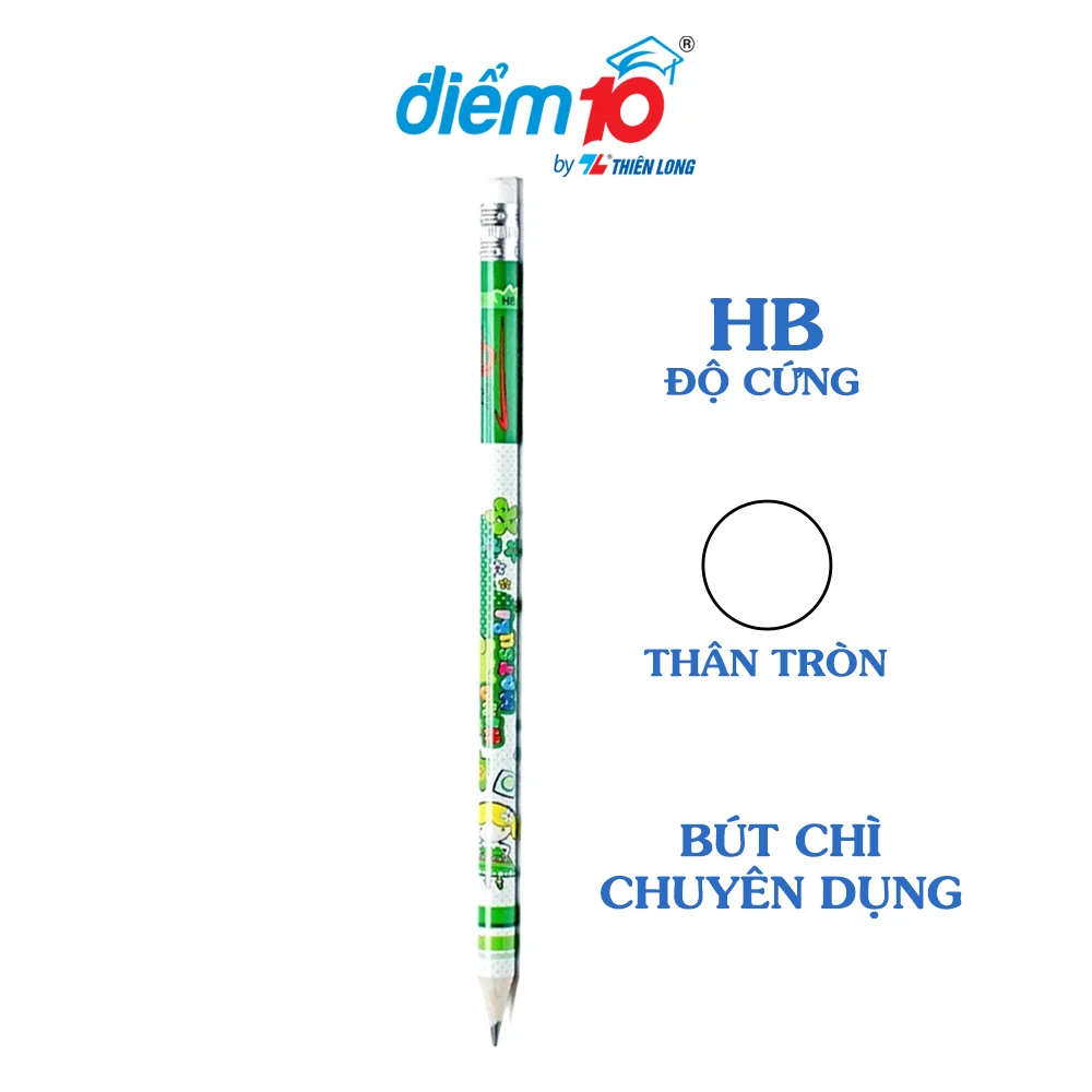 TL - Bút chì gỗ có gôm HB TP-GP012 (10 Cây/Hộp)