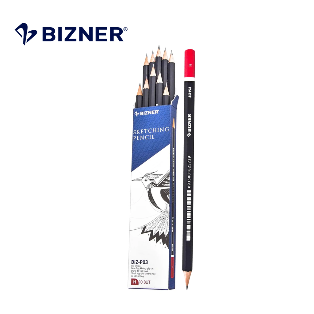 TL - Bút Chì Gỗ HB Cao Cấp Bizner BIZ-P03 (10 Cây/ Hộp)