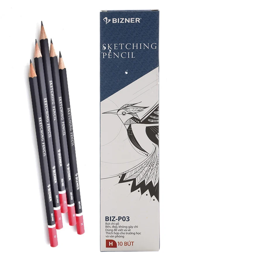 TL - Bút Chì Gỗ HB Cao Cấp Bizner BIZ-P03 (10 Cây/ Hộp)