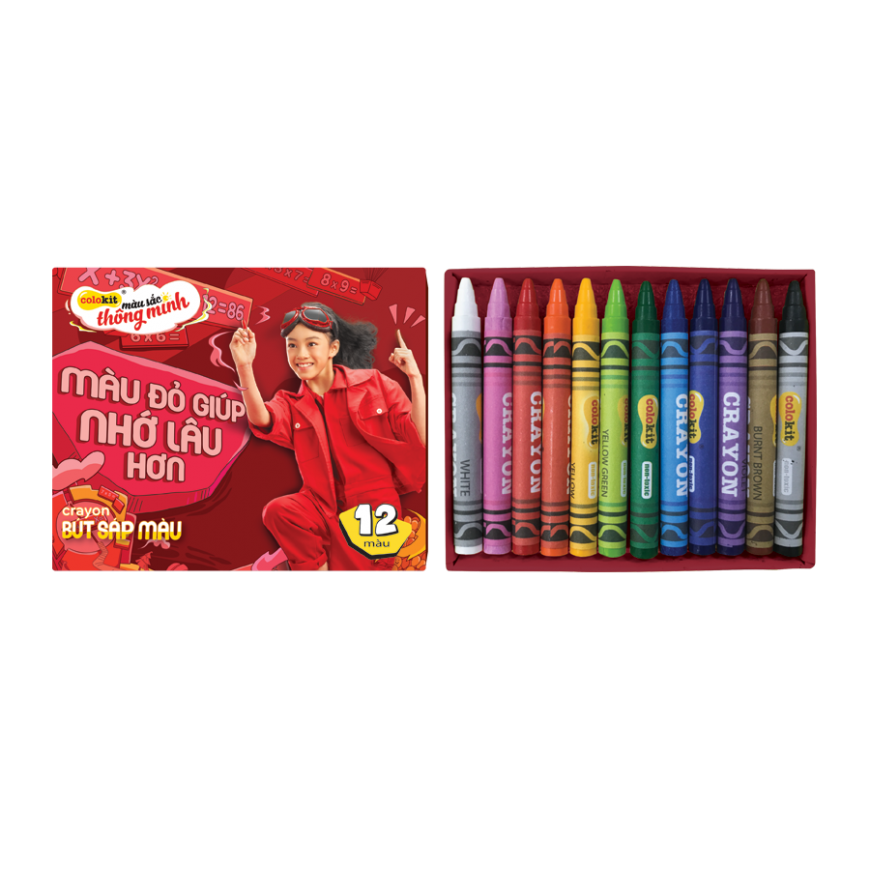 TL - Bút sáp màu CR-C016 - 12 MÀU (10 Hộp/Lốc)
