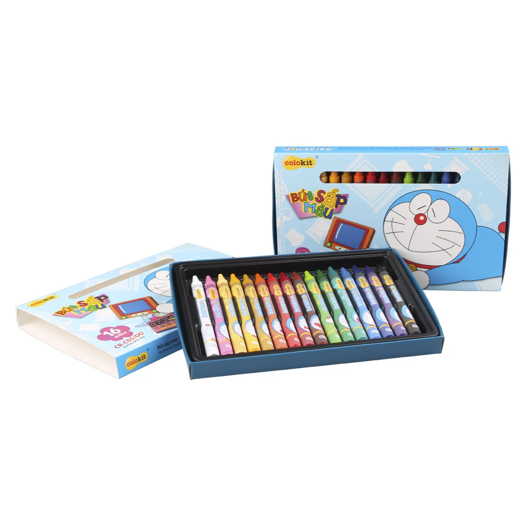 TL -  Bút sáp màu Doremon CR-C05/DO - 16 MÀU (5 Hộp/Lốc)