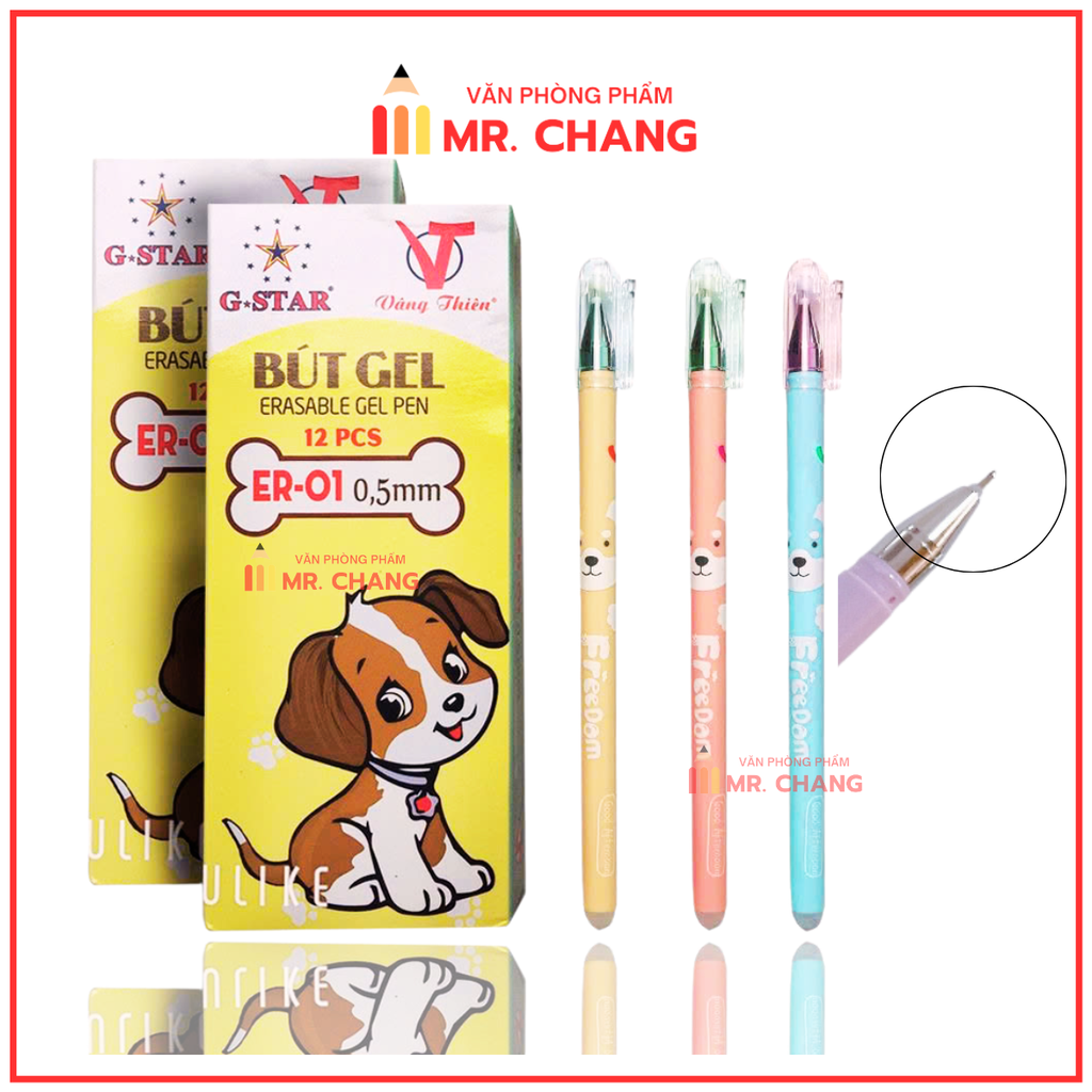 G-Star Bút Gel Xoá Được ER01 (Xanh, Tím, Đen) (12 Cây/Hộp; 10 Hộp/ Lốc; 120 Hộp/Thùng)