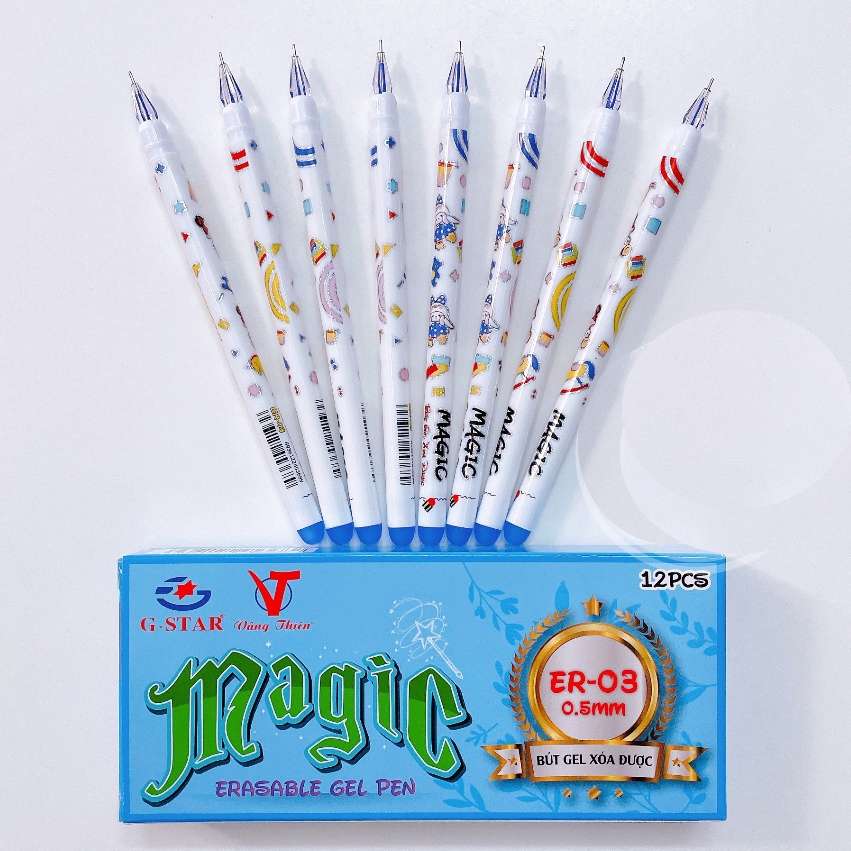 G-Star Bút Gel Xoá Được ER03 (Xanh, Tím) (12 Cây/Hộp; 10 Hộp/Lốc; 120 Hộp/Thùng)