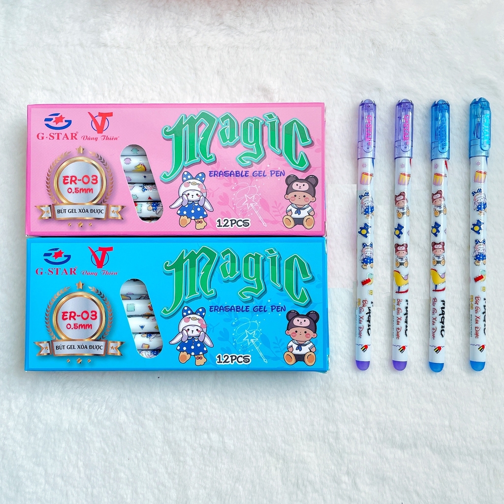 G-Star Bút Gel Xoá Được ER03 (Xanh, Tím) (12 Cây/Hộp; 10 Hộp/Lốc; 120 Hộp/Thùng)