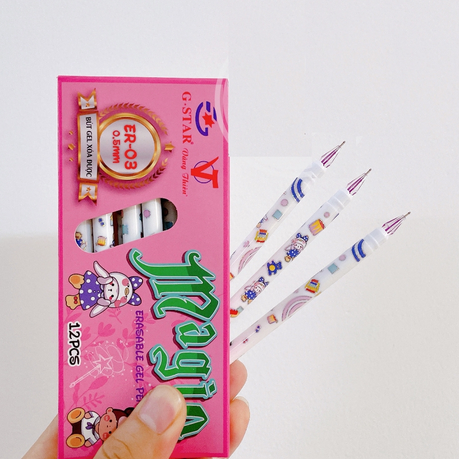 G-Star Bút Gel Xoá Được ER03 (Xanh, Tím) (12 Cây/Hộp; 10 Hộp/Lốc; 120 Hộp/Thùng)