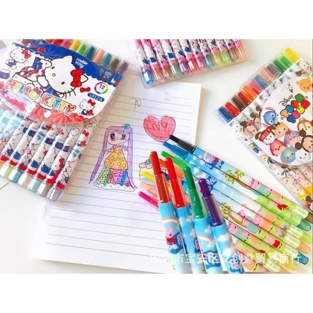 Sáp Vặn 24 Màu - DÀI YB-1024L; YB-1024F (6 Vĩ/Lốc) (96 Vĩ/Thùng)