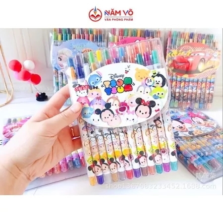 Sáp Vặn 24 Màu - DÀI YB-1024L; YB-1024F (6 Vĩ/Lốc) (96 Vĩ/Thùng)