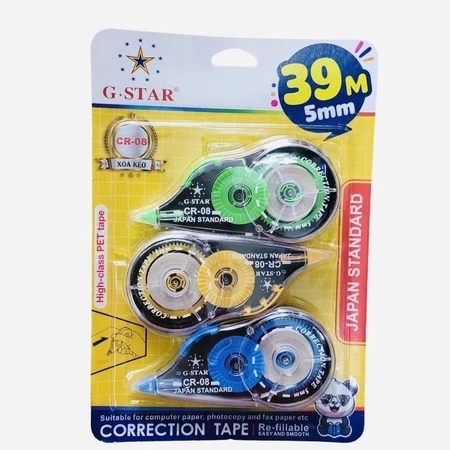 G-Star Xoá Kéo 3 Cây CR-08 (24 Cây/Hộp; 8 Hộp/ Thùng; 192 Cây/ Thùng)