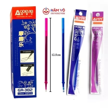 Ruột Bút Xóa Được NẮP ĐẬY AODEMEI 382 (20 Ống/Hộp; 12 Hộp/Lốc; 24 Lốc/Thùng)