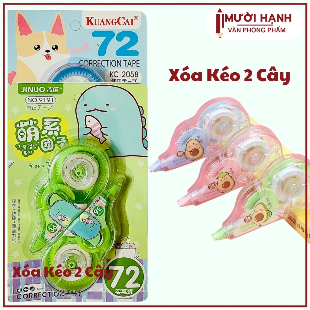 Xóa Kéo Vĩ 2 Cây Laigo LG-9902; Kuangcai (24 Vĩ/Hộp) (24 Hộp/Thùng)