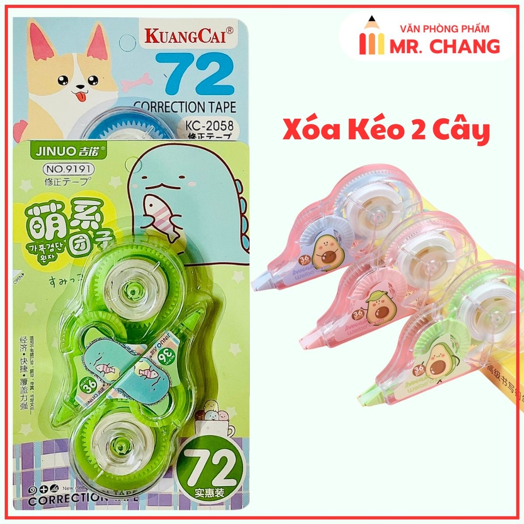 Xóa Kéo Vĩ 2 Cây Laigo LG-9902; Kuangcai (24 Vĩ/Hộp) (24 Hộp/Thùng)