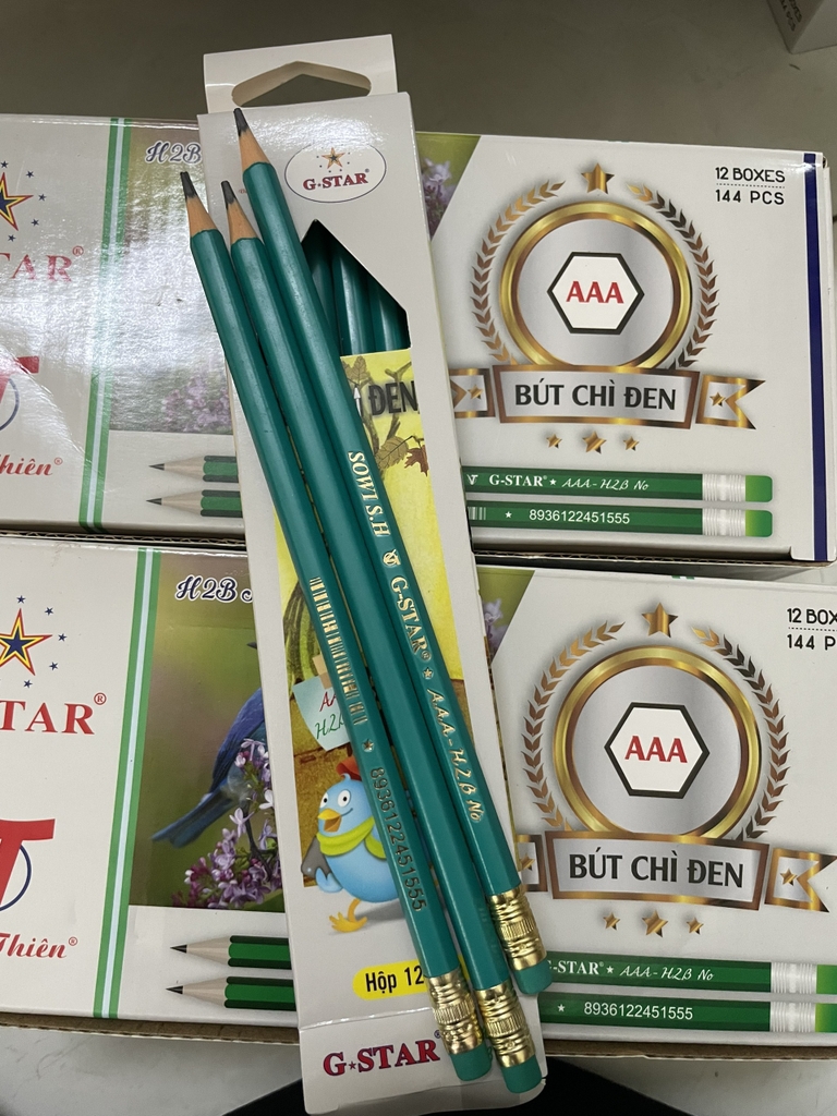 G-Star Bút Chì Đen AAA H2B (12 Cây/Hộp; 12 Hộp/ Lốc; 20 Lốc/ Thùng)