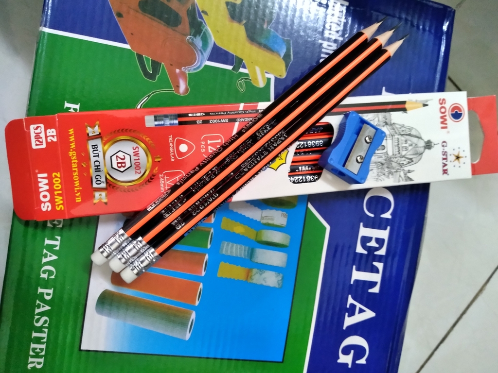 G-Star Bút Chì Đen SW1002 2B Kèm Chuốt (12 Cây/ Hộp; 12 Hộp/ Lốc; 20 Lốc/ Thùng)