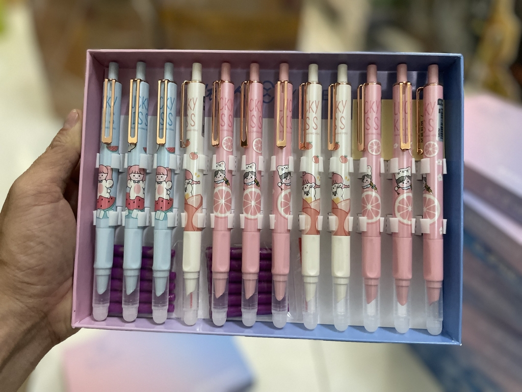 . Bút Máy Bấm Xóa Được (12 Cây/Hộp) 5008; 5012;5000;5002;5003;5005;5006;7005;4061