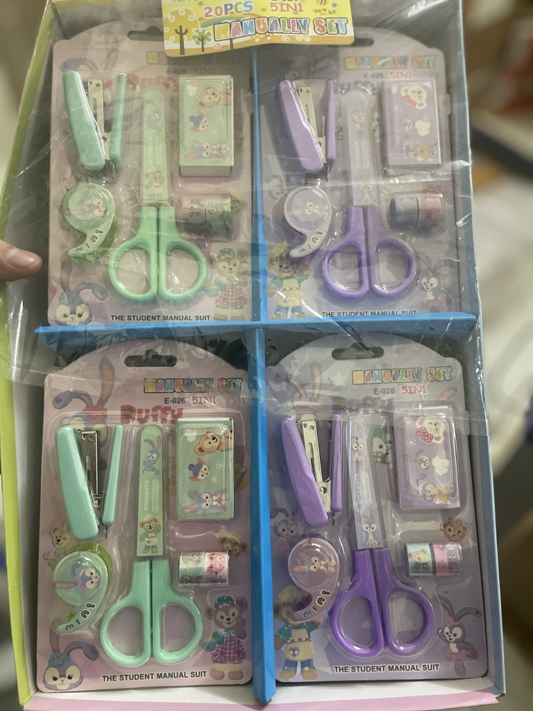 Bộ Kim bấm kéo 5 in 1 E-026 (20 Vĩ/Hộp)