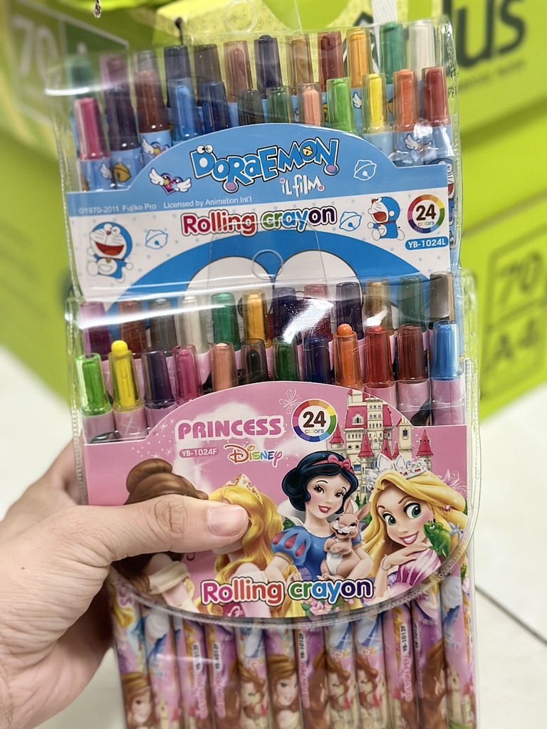 Sáp Vặn 24 Màu - DÀI YB-1024L; YB-1024F (6 Vĩ/Lốc) (96 Vĩ/Thùng)