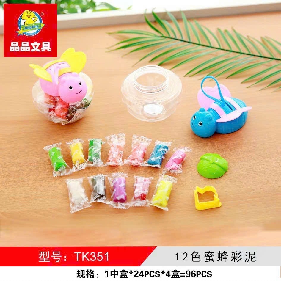 Đất Sét Nặn Hộp Hình Con Ong 12 Màu TK351 (96 Lon/ Thùng)