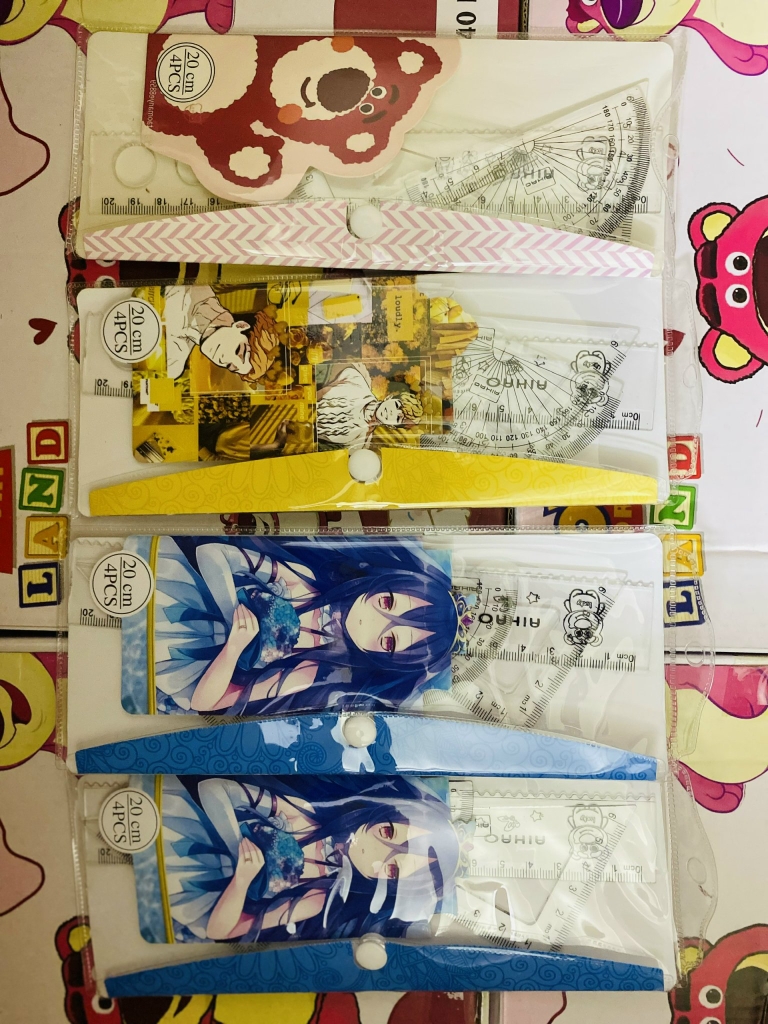 . Thước Bộ Nút Cứng Aihao 20CM (4 Cây/Bộ) (40 Bộ/Hộp) (16 Hộp/Thùng)