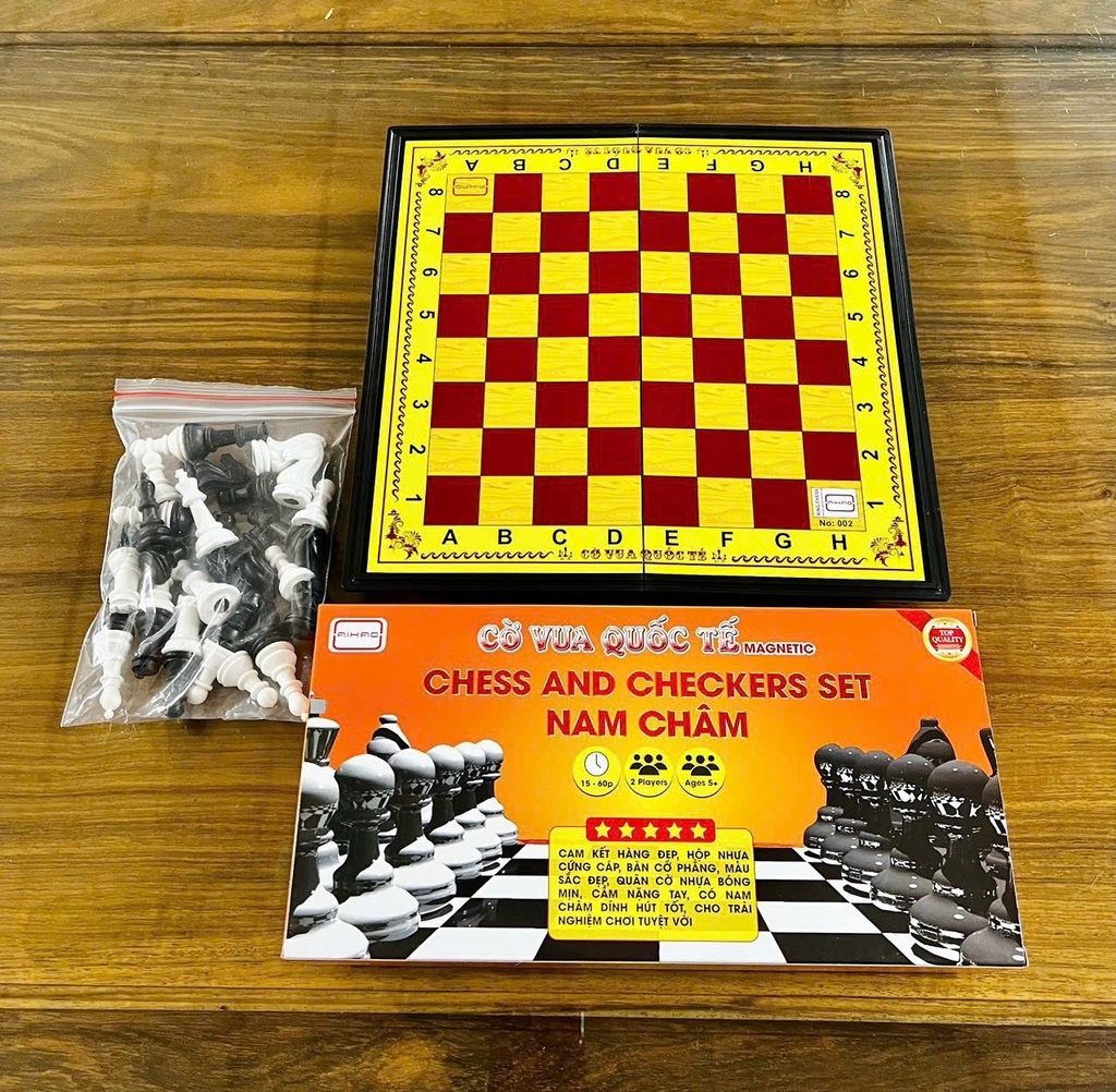 Bàn CỜ VUA AIHAO HỘP NHỰA NAM CHÂM (Có Hộp Giấy Bên Ngoài) 28 x 28 cm (60 Hộp/Thùng) No.002