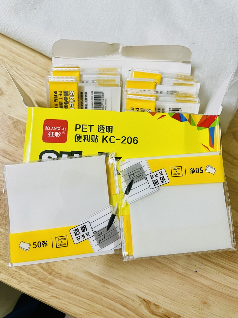 Giấy Note Trong 3x3 206 (50 Xấp/Hộp; 24 Hộp/Thùng)