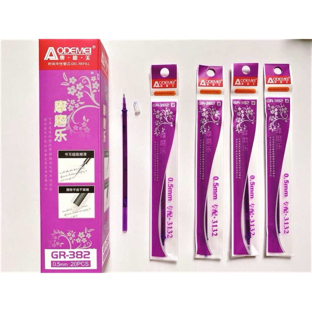 Ruột Bút Xóa Được NẮP ĐẬY AODEMEI 382 (20 Ống/Hộp; 12 Hộp/Lốc; 24 Lốc/Thùng)