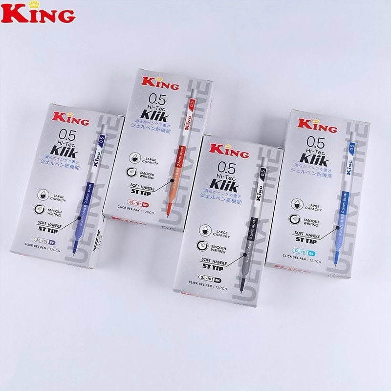 . Bút Bi Bấm King Hi-Tec Klik SL-101 (12 Cây/ Hộp; 12 Hộp/ Lốc; 12 Lốc/ Thùng)