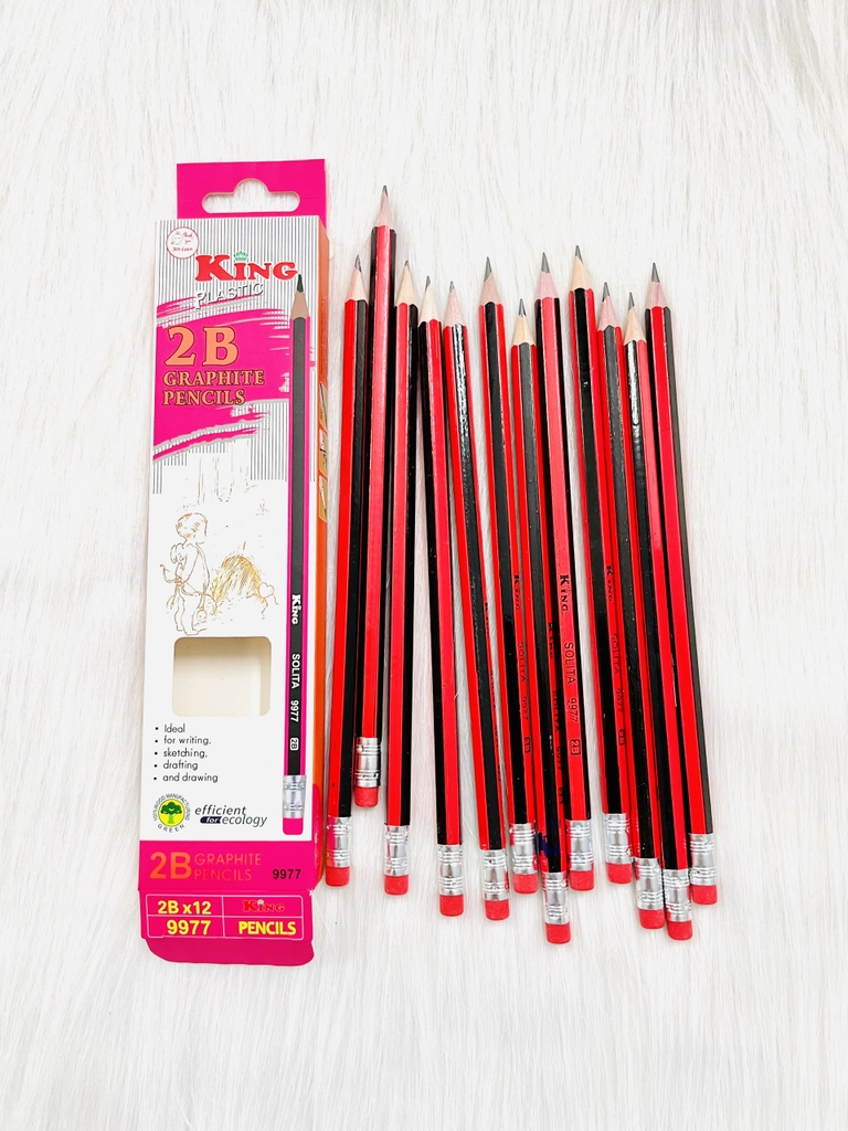 . Bút Chì 2B King VS 9977 (12 Cây/ Hộp; 12 Hộp/ Lốc; 240 Hộp/ Thùng)