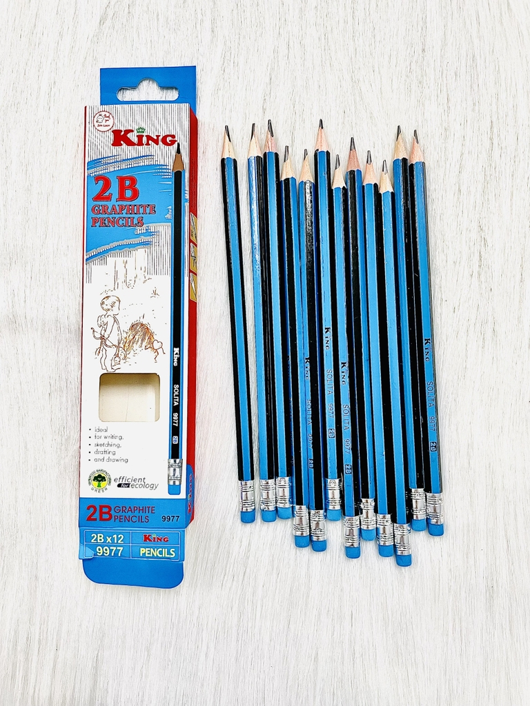 . Bút Chì 2B King VS 9977 (12 Cây/ Hộp; 12 Hộp/ Lốc; 240 Hộp/ Thùng)