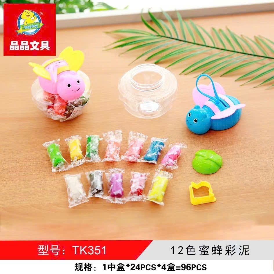 Đất Sét Nặn Hộp Hình Con Ong 12 Màu TK351 (96 Lon/ Thùng)